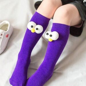 Purple Kids Socks with Fun Eye Design size 3-5 AND 8-12